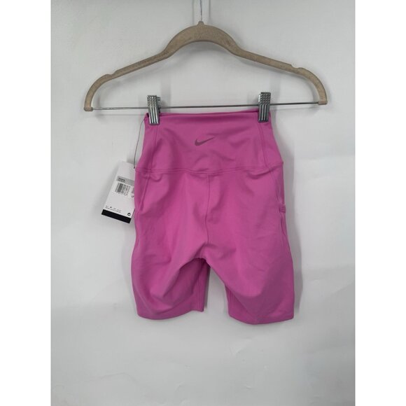 Nike Pro Athletic Biker Shorts Women XS Hot Pink NEW Yoga Workout Gym Preppy - Picture 2 of 10